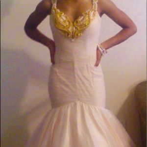 Jovani nude mermaid gown